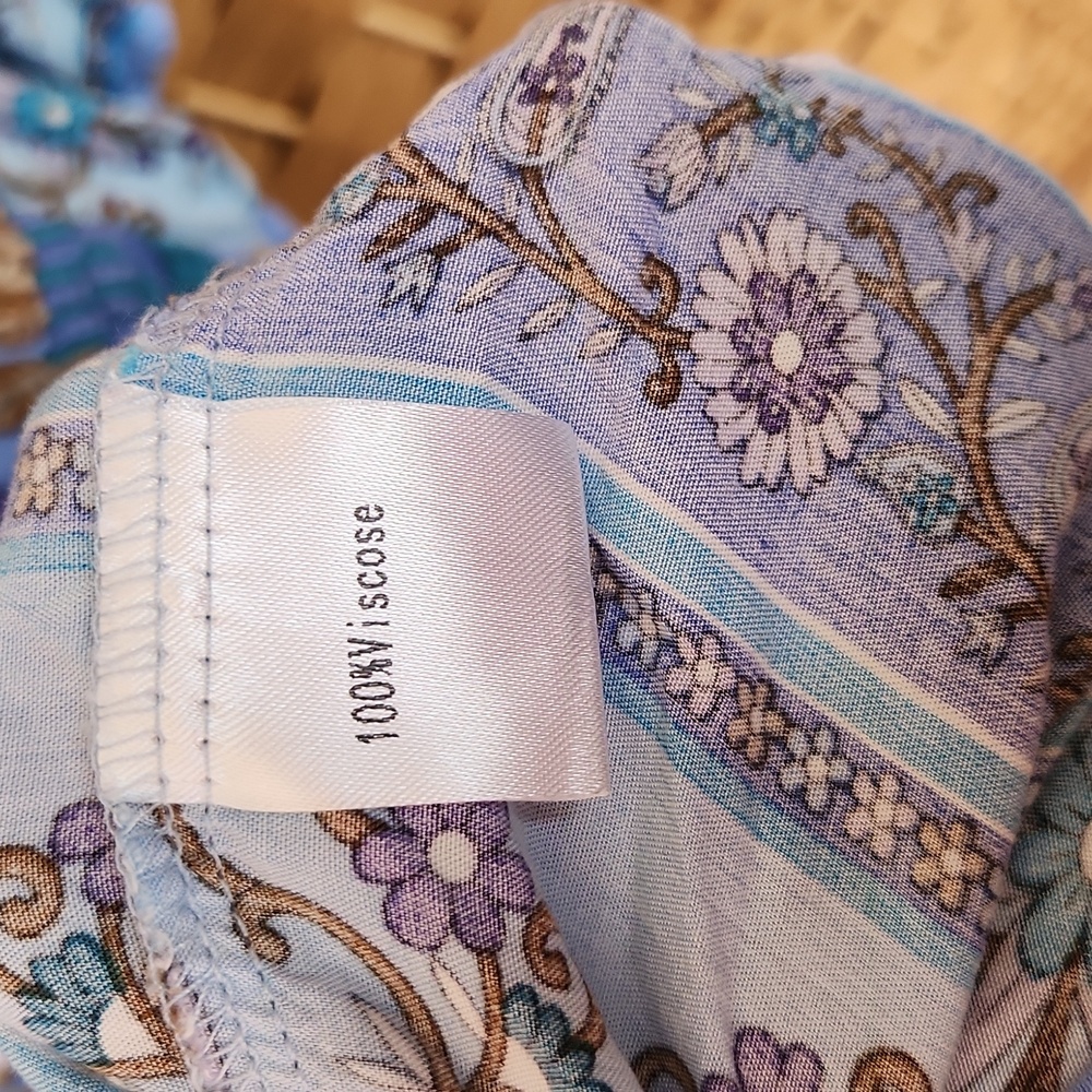 Temofon, Bohemian Teal, Blue, Brown, Floral  Fall, Spring Longsleeve Dress Sz XL - Picture 10 of 10